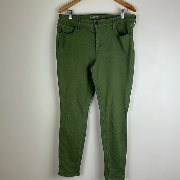 Old Navy Denim - Old Navy Woman's Size 14 Rockstar Jeans Skinny Mid-Rise Green